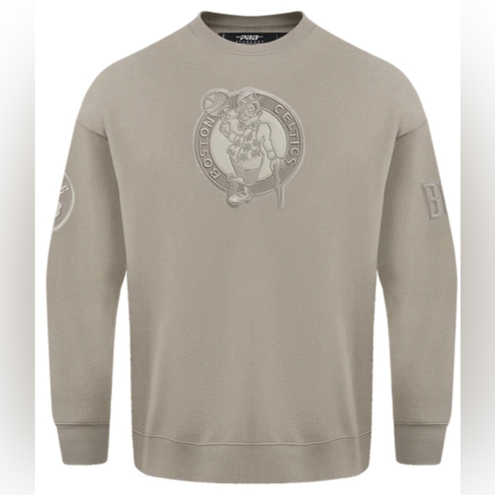 Pro Standard Tan Boston Celtics Crewneck Sweatshirt